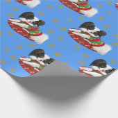 Kerstmis - papillon Gold Paws - patroon Cadeaupapier (Hoek)