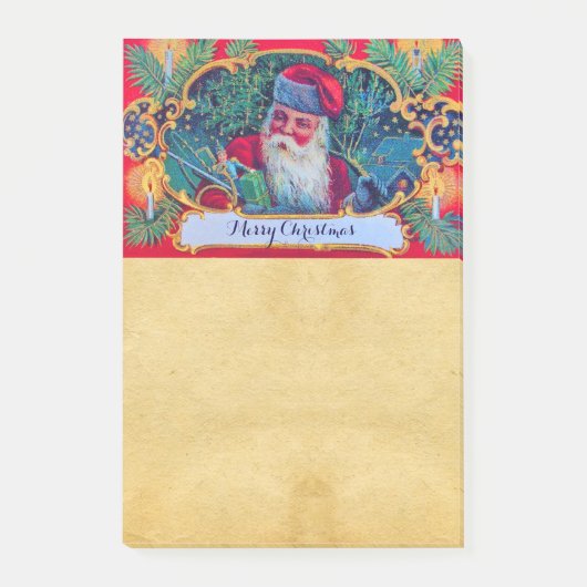 KERSTMIS PARCHMENT IN RETROSTIJL POST-IT® NOTES (Voorkant)
