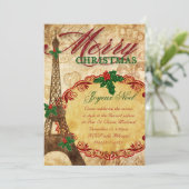 Kerstmis Parijs Noite Eiffel Tower Kaart (Staand voorkant)