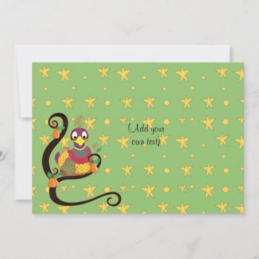 Kerstmis/Partridge, tweezijdig/plat/kaart/en v 7 i Feestdagenkaart (Voorkant)