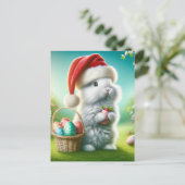 Kerstmis Pasen Konijn Briefkaart (Staand voorkant)