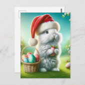Kerstmis Pasen Konijn Briefkaart (Voorkant / Achterkant)