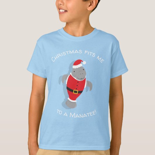 Kerstmis past me aan een Manatee Funny Novelty T-shirt (Voorkant)