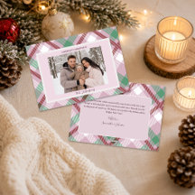 Kerstmis Pastel Plaid Familie Foto