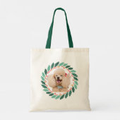 Kerstmis pastel roze poedel Tote Tas Custom Foto (Achterkant)
