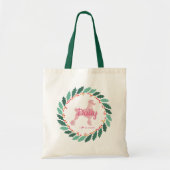 Kerstmis pastel roze poedel Tote Tas Custom Foto (Voorkant)