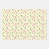 Kerstmis Pastel Roze Poodle Cadeaupapier (Voorkant 3)