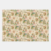 Kerstmis-pastelengelen-inpakpapier uit het midden  inpakpapier vel (Voorkant)