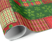 Kerstmis Patchwork Dekbed Inpakpapier (Rol Hoek)