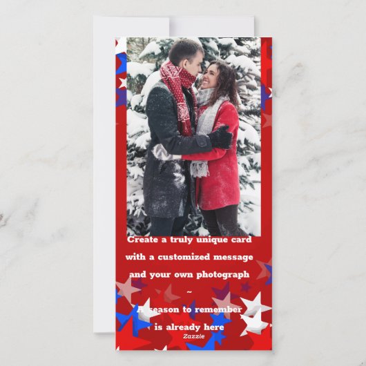 Kerstmis Patriottisch | Vakantie VS Fotokaart Feestdagenkaart (Achterkant)