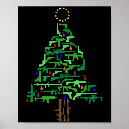 Kerstmis Patriottische 2e Amendement Pistool Kerst Poster (Voorkant)