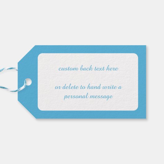 Kerstmis, patriottische kerstman met vlag cadeaulabel (Achterkant Horizontaal)