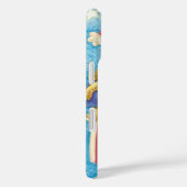 Kerstmis, patriottische kerstman met vlag Case-Mate iPhone case (Achterkant / Rechts)