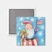 Kerstmis, patriottische kerstman met vlag magneet (Voorkant / Achterkant)