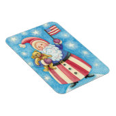 Kerstmis, patriottische kerstman met vlag magneet (Rechterzijde)