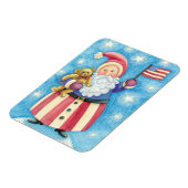 Kerstmis, patriottische kerstman met vlag magneet (Linkerzijde)