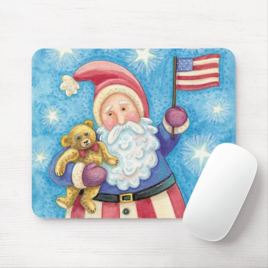 Kerstmis, patriottische kerstman met vlag muismat (Met muis)