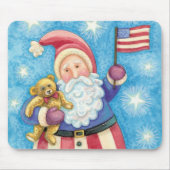 Kerstmis, patriottische kerstman met vlag muismat (Voorkant)