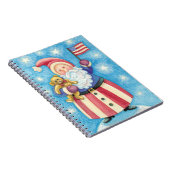 Kerstmis, patriottische kerstman met vlag notitieboek (Rechterzijde)