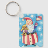 Kerstmis, patriottische kerstman met vlag sleutelhanger (Voorkant)