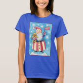Kerstmis, patriottische kerstman met vlag t-shirt (Voorkant)