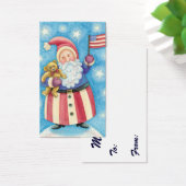 Kerstmis, patriottische kerstman met vlag visitekaartje (Bureau)