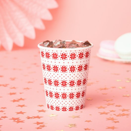 Kerstmis patroon 5 papieren bekers (Insitu)