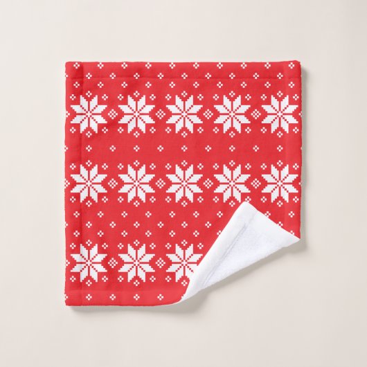 Kerstmis patroon 5 washandje (Wasdoekje)