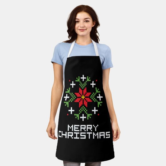 Kerstmis patroon 6 schort (Gedragen)