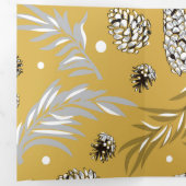 Kerstmis patroon, dennen sneeuw 6 drieluik wenskaart (Binnenzijde eerst)