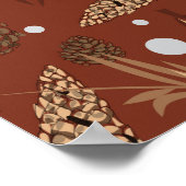 Kerstmis patroon, dennen sneeuw 8 poster (Hoek)