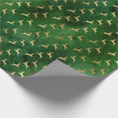 Kerstmis - Patroon Groen goud Cadeaupapier (Hoek)