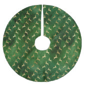 Kerstmis - Patroon Groen goud Kerstboom Rok (Voorkant)