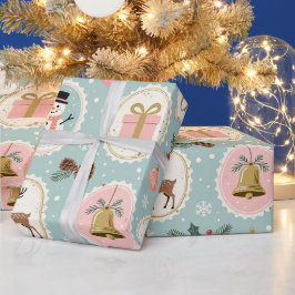 Kerstmis-patroon in vintage-stijl op inpakpapier