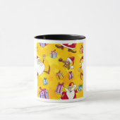Kerstmis patroon met cadeaus en sterren mok (Midden)