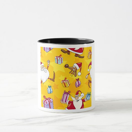 Kerstmis patroon met cadeaus en sterren mok