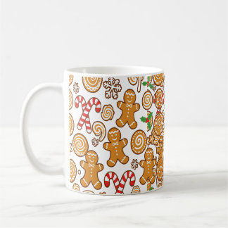 Kerstmis patroon van gemberkoekjes koffiemok