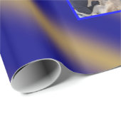 Kerstmis - Patroongoud & blauwe 8 foto's Cadeaupapier (Rol Hoek)