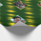 Kerstmis - Patroongoud en groene 8 foto's Cadeaupapier (Hoek)