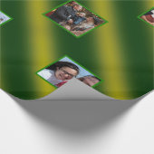 Kerstmis - Patroongoud en groene 8 foto's Cadeaupapier (Hoek)