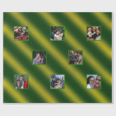 Kerstmis - Patroongoud en groene 8 foto's Cadeaupapier (Vlak)
