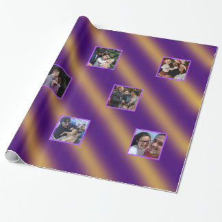 Kerstmis - Patroongoud en Paarse 8 foto's Cadeaupapier