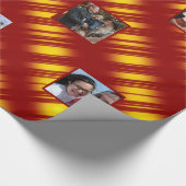 Kerstmis - Patroongoud & rode 8 foto's Cadeaupapier (Hoek)