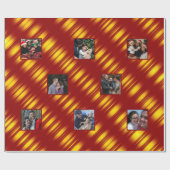 Kerstmis - Patroongoud & rode 8 foto's Cadeaupapier (Vlak)