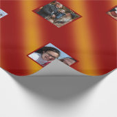 Kerstmis - Patroongoud & rode 8 foto's Cadeaupapier (Hoek)