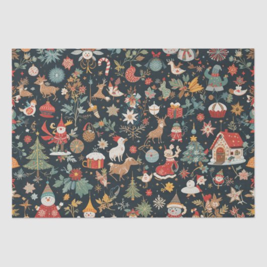 Kerstmis 🎄 Patroonontwerp op weefselpapier Tissuepapier (Voorkant)