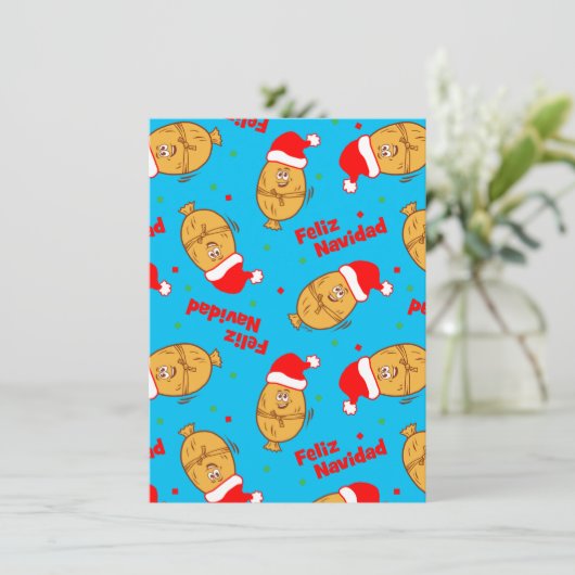 Kerstmis Pattern Feestdagenkaart (Staand voorkant)