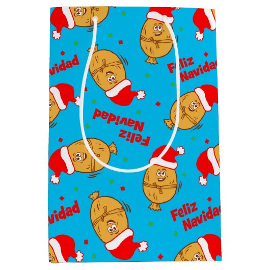 Kerstmis Pattern Medium Cadeauzakje (Voorkant)