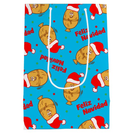 Kerstmis Pattern Medium Cadeauzakje (Achterkant)