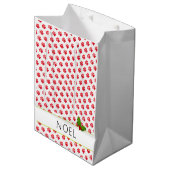 Kerstmis Paw Prints Holly Naam Vakantie Plezier Medium Cadeauzakje (Voorkant Gekanteld)